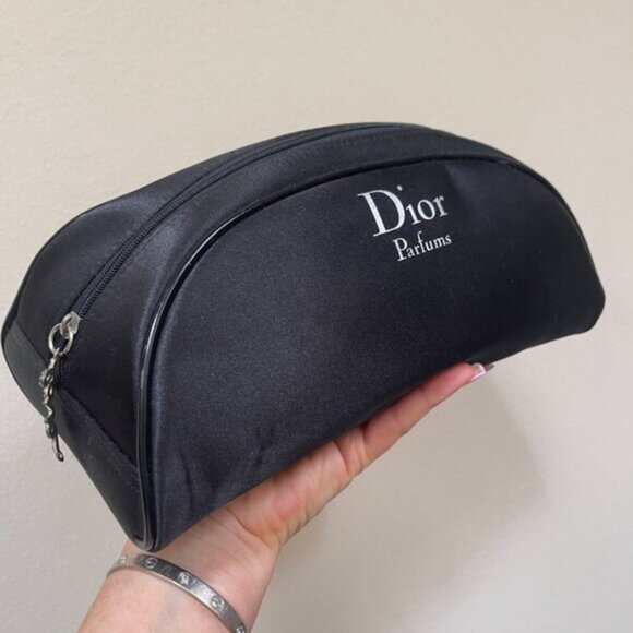 NWT Dior Half Moon Crystal embellished Silk Cosmetic bag - Picture 1 of 9